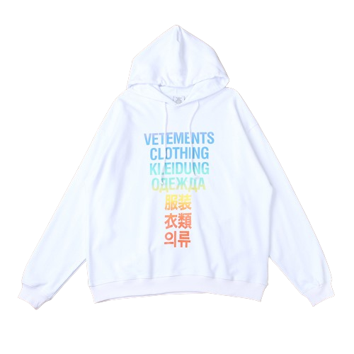 Vetements Translation Hoodie 'Black/Rainbow